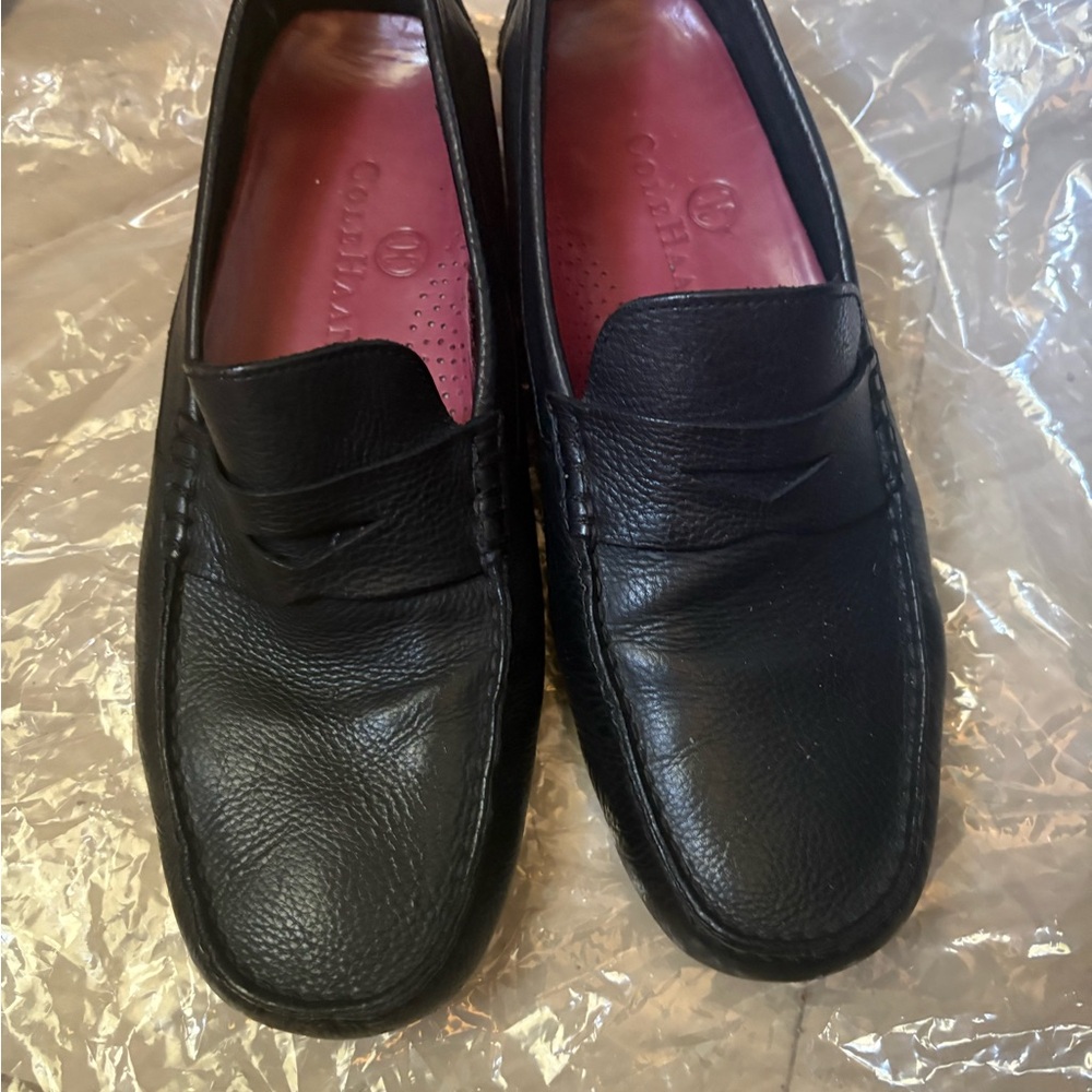 Cole Haan Men's Black Leather Slip-On Loafers